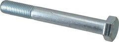 Made in USA - 3/4-10 UNC, 6" Length Under Head Hex Head Cap Screw - Partially Threaded, Grade 5 Steel, Zinc-Plated Finish, 1-1/8" Hex - Benchmark Tooling