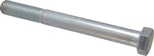 Made in USA - 3/4-10 UNC, 7" Length Under Head Hex Head Cap Screw - Partially Threaded, Grade 5 Steel, Zinc-Plated Finish, 1-1/8" Hex - Benchmark Tooling