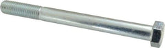 Made in USA - 3/4-10 UNC, 8" Length Under Head Hex Head Cap Screw - Partially Threaded, Grade 5 Steel, Zinc-Plated Finish, 1-1/8" Hex - Benchmark Tooling
