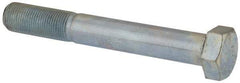 Made in USA - 3/4-16 UNF, 5-1/2" Length Under Head Hex Head Cap Screw - Partially Threaded, Grade 5 Steel, Zinc-Plated Finish, 1-1/8" Hex - Benchmark Tooling