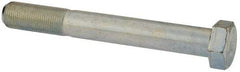 Made in USA - 3/4-16 UNF, 6" Length Under Head Hex Head Cap Screw - Partially Threaded, Grade 5 Steel, Zinc-Plated Finish, 1-1/8" Hex - Benchmark Tooling