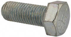 Made in USA - 7/8-9 UNC, 2-1/4" Length Under Head Hex Head Cap Screw - Fully Threaded, Grade 5 Steel, Zinc-Plated Finish, 1-5/16" Hex - Benchmark Tooling