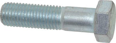 Made in USA - 7/8-9 UNC, 3-1/2" Length Under Head Hex Head Cap Screw - Partially Threaded, Grade 5 Steel, Zinc-Plated Finish, 1-5/16" Hex - Benchmark Tooling