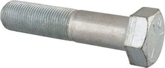 Made in USA - 7/8-14 UNF, 4" Length Under Head Hex Head Cap Screw - Partially Threaded, Grade 5 Steel, Zinc-Plated Finish, 1-5/16" Hex - Benchmark Tooling