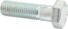 Made in USA - 1-8 UNC, 3-1/2" Length Under Head Hex Head Cap Screw - Partially Threaded, Grade 5 Steel, Zinc-Plated Finish, 1-1/2" Hex - Benchmark Tooling