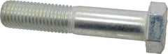 Made in USA - 1-8 UNC, 5" Length Under Head Hex Head Cap Screw - Partially Threaded, Grade 5 Steel, Zinc-Plated Finish, 1-1/2" Hex - Benchmark Tooling