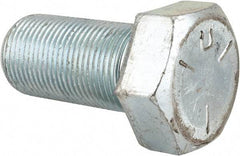 Made in USA - 1-14 UNF, 2" Length Under Head Hex Head Cap Screw - Fully Threaded, Grade 5 Steel, Zinc-Plated Finish, 1-1/2" Hex - Benchmark Tooling