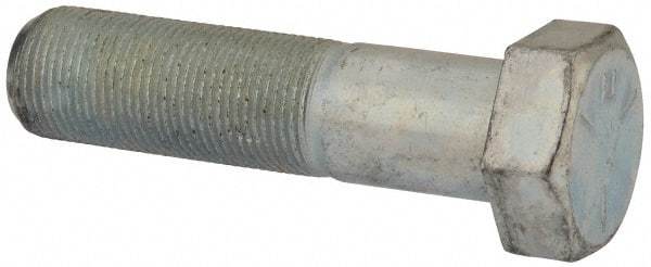 Made in USA - 1-14 UNF, 4" Length Under Head Hex Head Cap Screw - Partially Threaded, Grade 5 Steel, Zinc-Plated Finish, 1-1/2" Hex - Benchmark Tooling