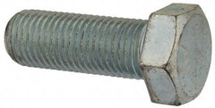 Made in USA - 1-1/4 - 7 UNC, 3-1/2" Length Under Head Hex Head Cap Screw - Fully Threaded, Grade 5 Steel, Zinc-Plated Finish, 1-7/8" Hex - Benchmark Tooling