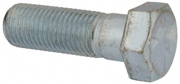 Made in USA - 1-1/4 - 7 UNC, 4" Length Under Head Hex Head Cap Screw - Partially Threaded, Grade 5 Steel, Zinc-Plated Finish, 1-7/8" Hex - Benchmark Tooling