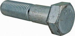 Made in USA - 1-1/4 - 7 UNC, 5" Length Under Head Hex Head Cap Screw - Partially Threaded, Grade 5 Steel, Zinc-Plated Finish, 1-7/8" Hex - Benchmark Tooling