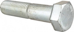 Made in USA - 1-1/4 - 7 UNC, 5-1/2" Length Under Head Hex Head Cap Screw - Partially Threaded, Grade 5 Steel, Zinc-Plated Finish, 1-7/8" Hex - Benchmark Tooling