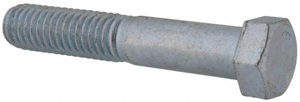 Value Collection - 7/16-14 UNC, 2-1/2" Length Under Head Hex Head Cap Screw - Partially Threaded, Grade 2 Steel, Zinc-Plated Finish, 5/8" Hex - Benchmark Tooling