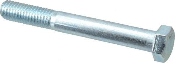 Value Collection - 1/2-13 UNC, 4" Length Under Head Hex Head Cap Screw - Partially Threaded, Grade 2 Steel, Zinc-Plated Finish, 3/4" Hex - Benchmark Tooling