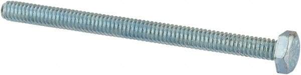 Value Collection - 1/4-20 UNC, 3-1/2" Length Under Head Hex Head Cap Screw - Fully Threaded, Grade 2 Steel, Zinc-Plated Finish, 7/16" Hex - Benchmark Tooling