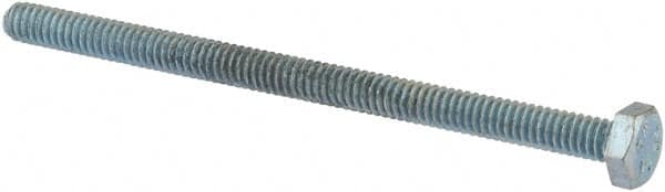 Value Collection - 1/4-20 UNC, 4" Length Under Head Hex Head Cap Screw - Fully Threaded, Grade 2 Steel, Zinc-Plated Finish, 7/16" Hex - Benchmark Tooling