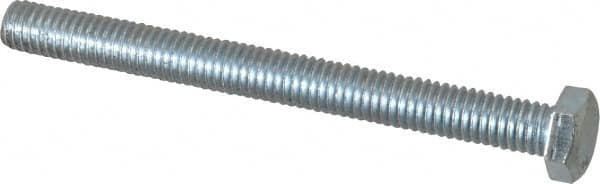 Value Collection - 3/8-16 UNC, 4" Length Under Head Hex Head Cap Screw - Fully Threaded, Grade 2 Steel, Zinc-Plated Finish, 9/16" Hex - Benchmark Tooling