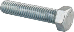 Value Collection - 1/2-13 UNC, 2-1/4" Length Under Head Hex Head Cap Screw - Fully Threaded, Grade 2 Steel, Zinc-Plated Finish, 3/4" Hex - Benchmark Tooling