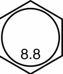 Value Collection - M8x1.25mm Metric Coarse, 110mm Length Under Head Hex Head Cap Screw - Partially Threaded, Grade 8.8 Steel, Zinc-Plated Finish, 13mm Hex - Benchmark Tooling