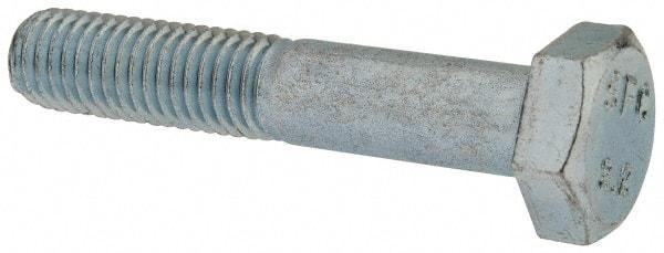 Value Collection - M10x1.50mm Metric Coarse, 55mm Length Under Head Hex Head Cap Screw - Partially Threaded, Grade 8.8 Steel, Zinc-Plated Finish, 17mm Hex - Benchmark Tooling