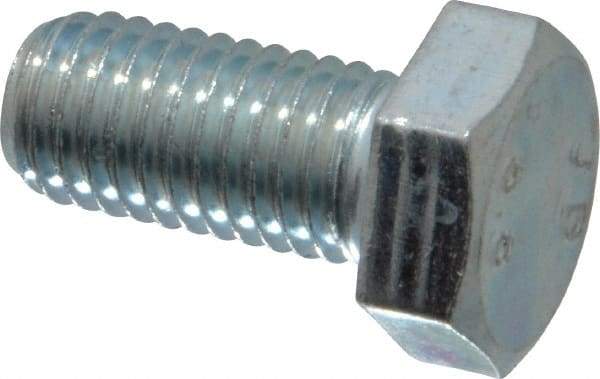 Value Collection - M12x1.75mm Metric Coarse, 25mm Length Under Head Hex Head Cap Screw - Fully Threaded, Grade 8.8 Steel, Zinc-Plated Finish, 19mm Hex - Benchmark Tooling