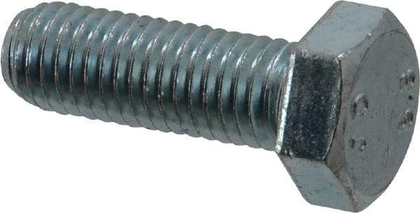 Value Collection - M12x1.75mm Metric Coarse, 35mm Length Under Head Hex Head Cap Screw - Fully Threaded, Grade 8.8 Steel, Zinc-Plated Finish, 19mm Hex - Benchmark Tooling