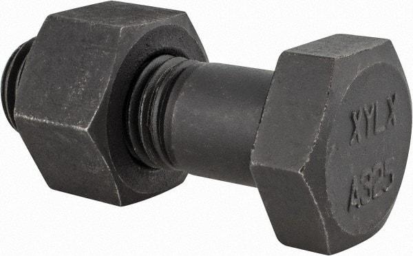 Value Collection - 1-8 Thread, 3" Length Under Head, Steel Hex Head Bolt - Uncoated, UNC Thread, ASTM A325 - Benchmark Tooling