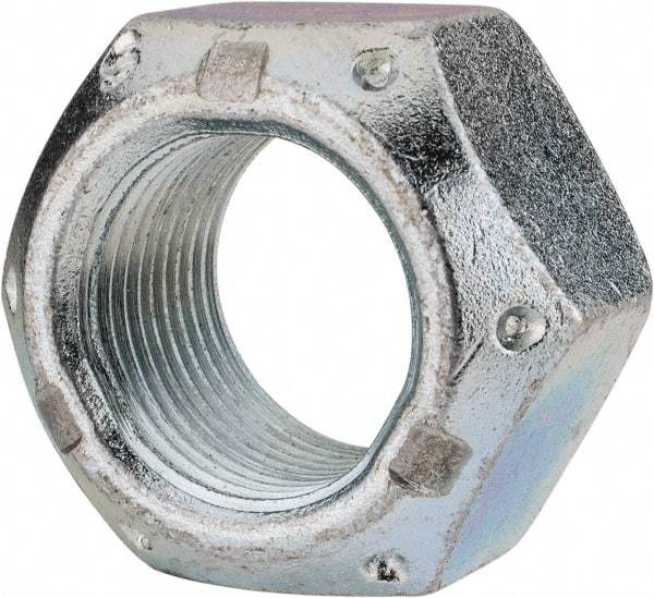 Value Collection - 1-1/8 - 12 UNF Grade C Hex Lock Nut with Distorted Thread - 1-11/16" Width Across Flats, 1" High, Cadmium Clear-Plated Finish - Benchmark Tooling