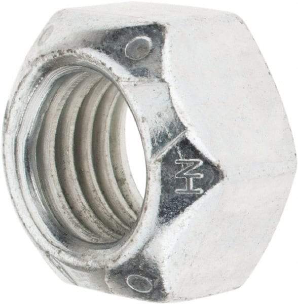 Value Collection - 7/8-9 UNC Grade C Hex Lock Nut with Distorted Thread - 1-5/16" Width Across Flats, 49/64" High, Cadmium Clear-Plated Finish - Benchmark Tooling