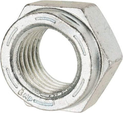 Value Collection - 1-1/8 - 7 UNC Grade C Hex Lock Nut with Distorted Thread - 1-11/16" Width Across Flats, 1" High, Cadmium Clear-Plated Finish - Benchmark Tooling