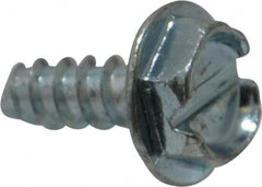 Value Collection - #6 Hex Washer Head Slotted Sheet Metal Screw - Steel, 3/8" Length Under Head, Grade 2 - Benchmark Tooling