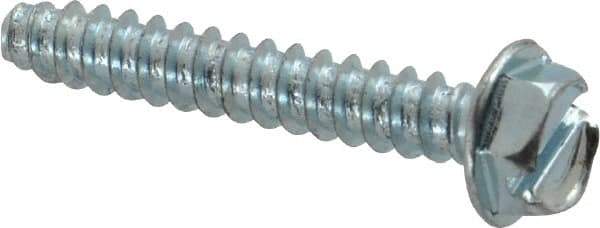 Value Collection - #8 Hex Washer Head Slotted Sheet Metal Screw - Steel, 1" Length Under Head, Grade 2 - Benchmark Tooling