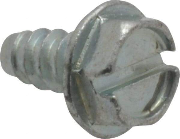 Value Collection - #10 Hex Washer Head Slotted Sheet Metal Screw - Steel, 3/8" Length Under Head, Grade 2 - Benchmark Tooling