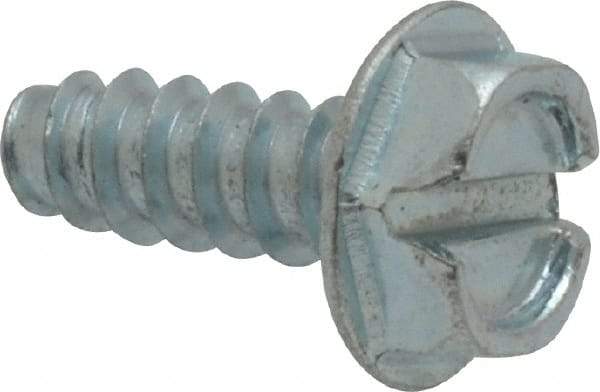 Value Collection - #10 Hex Washer Head Slotted Sheet Metal Screw - Steel, 1/2" Length Under Head, Grade 2 - Benchmark Tooling