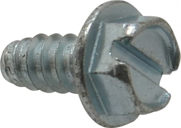 Value Collection - 1/4" Hex Washer Head Slotted Sheet Metal Screw - Steel, 1/2" Length Under Head, Grade 2 - Benchmark Tooling