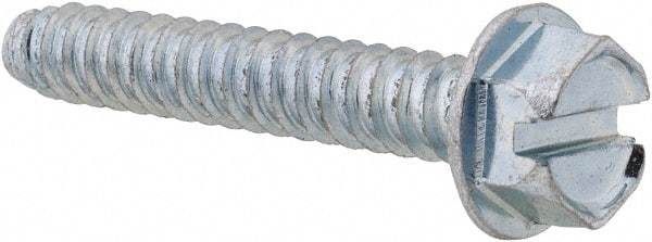 Value Collection - 1/4" Hex Washer Head Slotted Sheet Metal Screw - Steel, 1-1/2" Length Under Head, Grade 2 - Benchmark Tooling