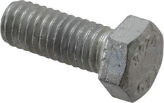 Value Collection - 3/8-16 Thread, 1" Length Under Head, Steel Hex Head Bolt - Hot Dipped Galvanized Coated, 9/16" Hex, UNC Thread, ANSI/ASME B18.2.2 & ASME B18.2.1, Grade 2 - Benchmark Tooling