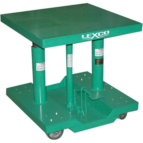 Wesco Industrial Products - 2,000 Lb Capacity Manual Hydraulic Post Lift Table - 30" to 48" Lift Height, 30" Platform Length x 30" Platform Width - Benchmark Tooling