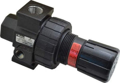 Parker - 1/2 NPT Port, 90 CFM, Zinc Standard Regulator - 2 to 125 psi Range, 250 Max psi Supply Pressure, 1/4" Gauge Port Thread, 3.24" Wide x 6.4" High - Benchmark Tooling