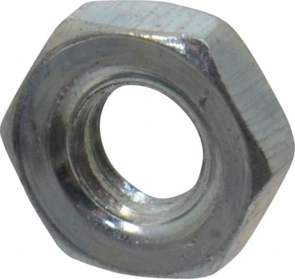 Value Collection - #3-56 UN Steel Right Hand Machine Screw Hex Nut - 3/16" Across Flats, 0.066" High, Zinc-Plated Finish, 2B Class of Fit - Benchmark Tooling