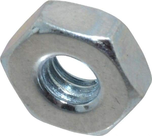 Value Collection - #8-36 UN Steel Right Hand Machine Screw Hex Nut - 11/32" Across Flats, 1/8" High, Zinc-Plated Finish, 2B Class of Fit - Benchmark Tooling