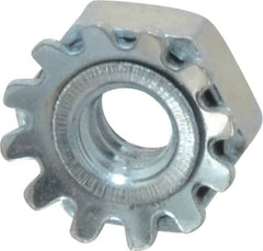 Value Collection - #4-40, Zinc Plated, Steel Hex Nut with External Tooth Washer - 9/32" Washer Diam, 1/4" Width Across Flats - Benchmark Tooling