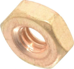 Value Collection - #8-32 UNC Silicon Bronze Right Hand Machine Screw Hex Nut - 11/32" Across Flats, 1/8" High, Uncoated - Benchmark Tooling