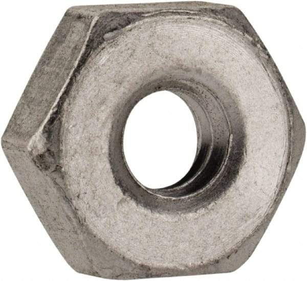 Value Collection - #6-32 UNC Aluminum Right Hand Machine Screw Hex Nut - 5/16" Across Flats, 7/64" High, Uncoated - Benchmark Tooling