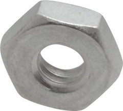 Value Collection - #10-24 UNC Aluminum Right Hand Machine Screw Hex Nut - 3/8" Across Flats, 1/8" High, Uncoated - Benchmark Tooling