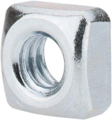 Value Collection - 1/4-20 Steel Square Nut - Zinc Plated, 7/16" Square Width x 7/32" Overall Height - Benchmark Tooling