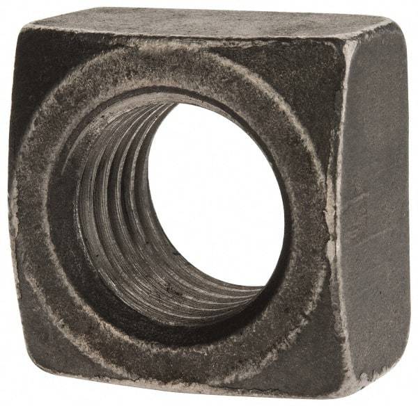 Value Collection - 1-8 Steel Square Nut - Uncoated, 1-1/2" Square Width x 7/8" Overall Height - Benchmark Tooling