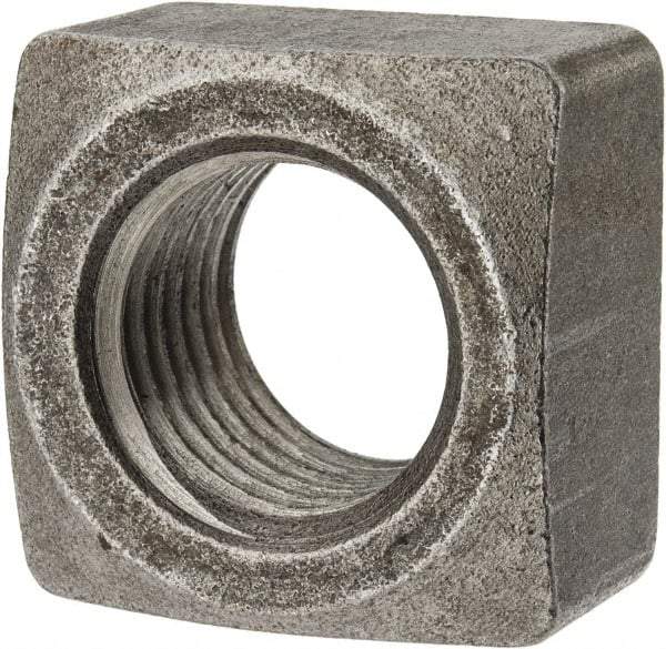 Value Collection - 1-1/4-7 Steel Square Nut - Uncoated, 1-7/8" Square Width x 1-3/32" Overall Height - Benchmark Tooling