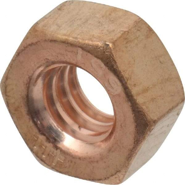 Value Collection - 1/4-20 UNC Silicon Bronze Right Hand Hex Nut - 7/16" Across Flats, 7/32" High, Uncoated - Benchmark Tooling