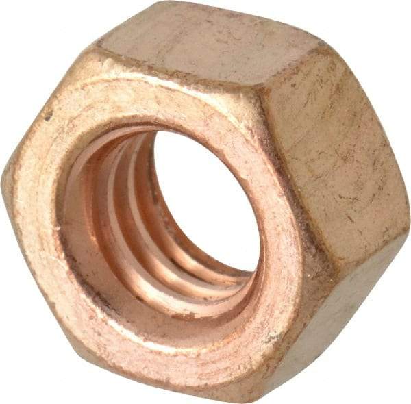 Value Collection - 5/16-18 UNC Silicon Bronze Right Hand Hex Nut - 1/2" Across Flats, 17/64" High, Uncoated - Benchmark Tooling